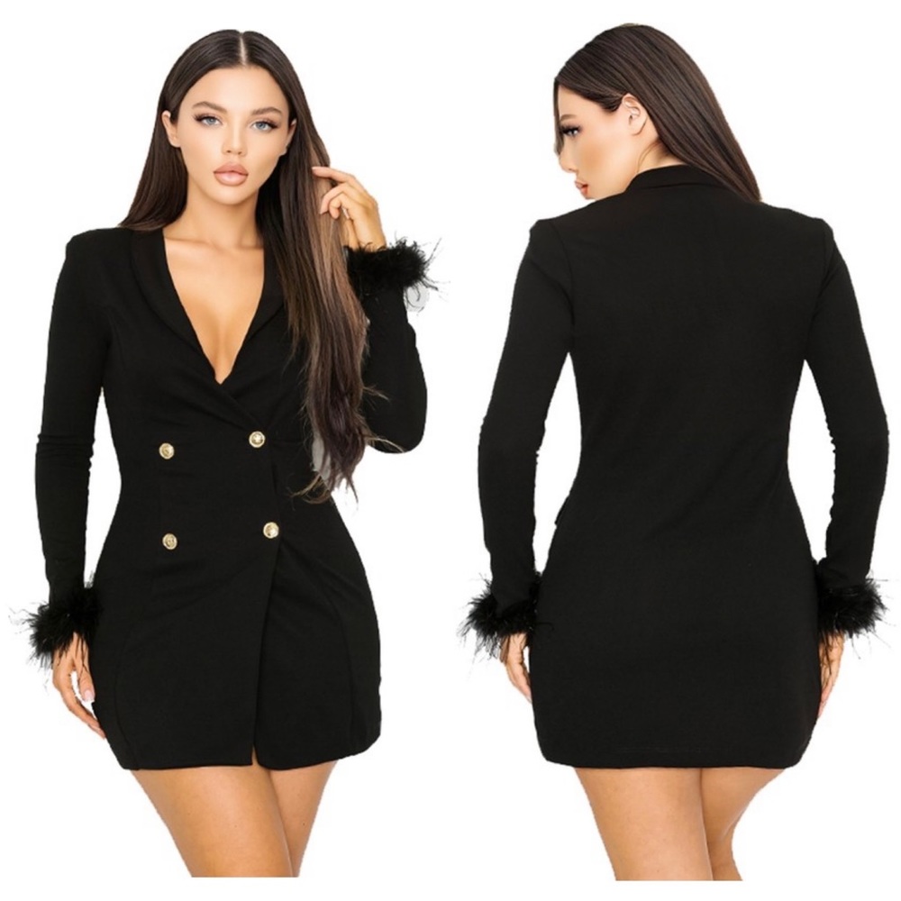 Double Breast Blazer Jacket Mini Dress